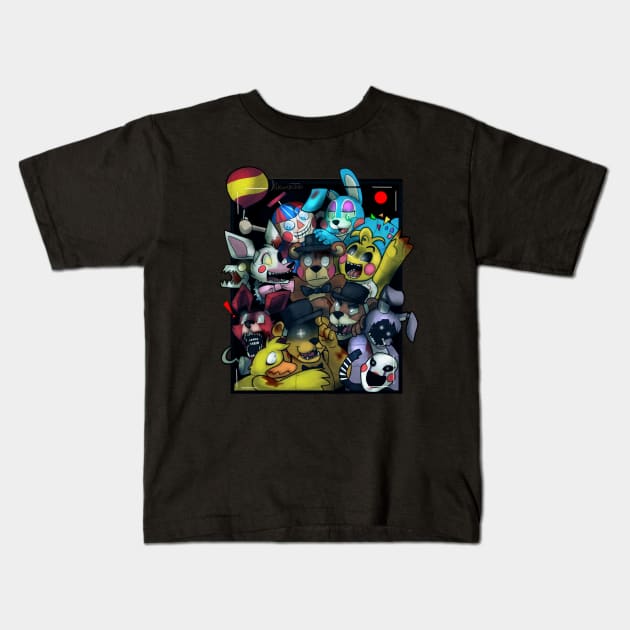 Five Nights at Freddy's 2 Kids T-Shirt by warningpoodle